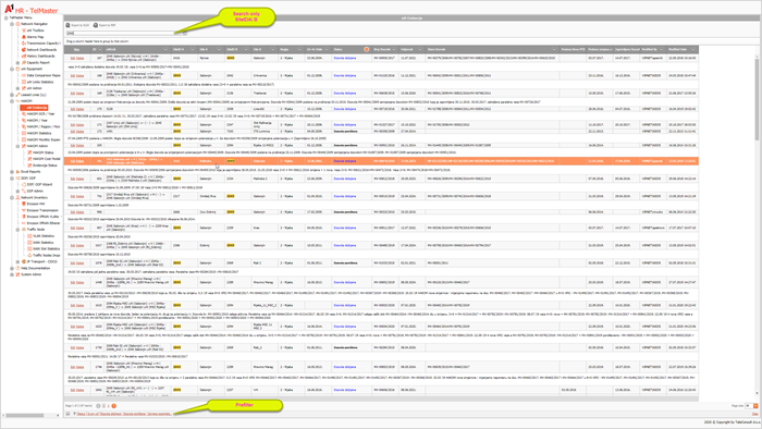 Figure 24: Grid based data browser with data searching/ filtering.